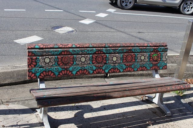 Bench by local artist collective Nitsua